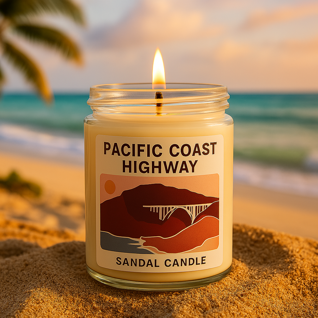 Pacific Coast Highway – Scented Candle, 9 oz Jar, Cedar, Smoke & Spiced Orange