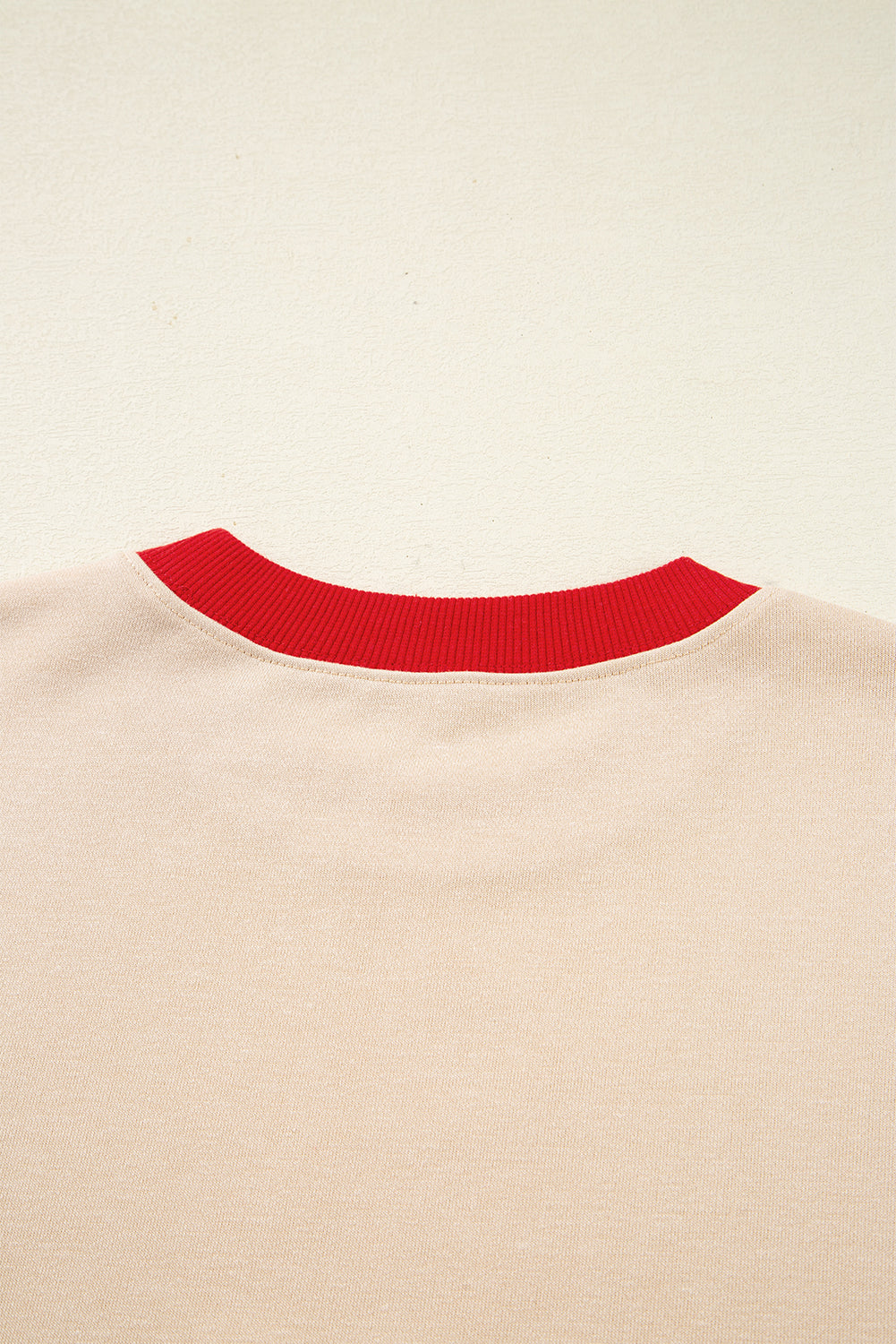 Oatmeal GAME DAY Letter Contrast Trim Baggy Sweatshirt