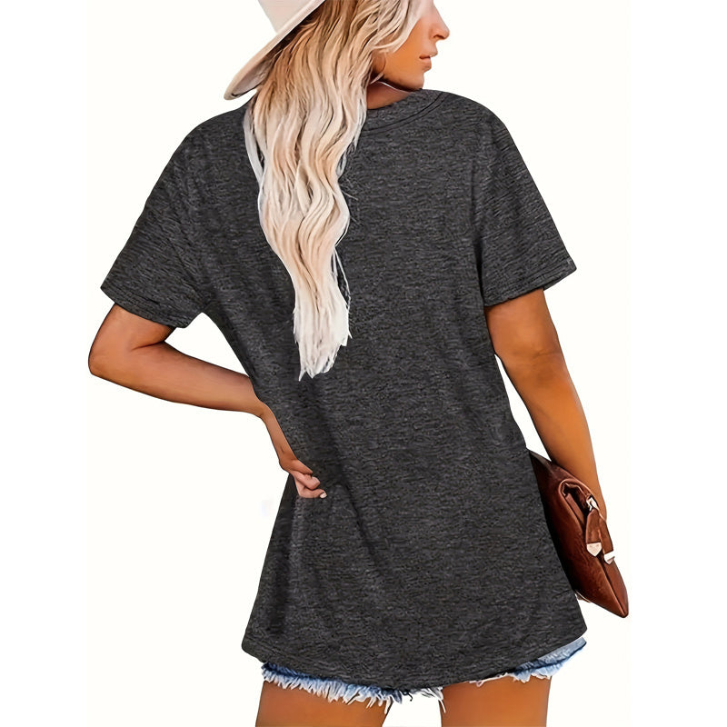 Women's 'Be The Good' Slogan Short Sleeve Tee Summer Casual Round Neck T-Shirt