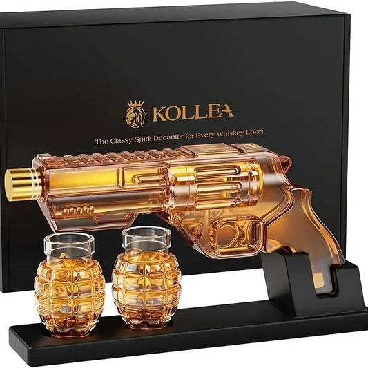 Magnum Revolver Whiskey Decanter Set
