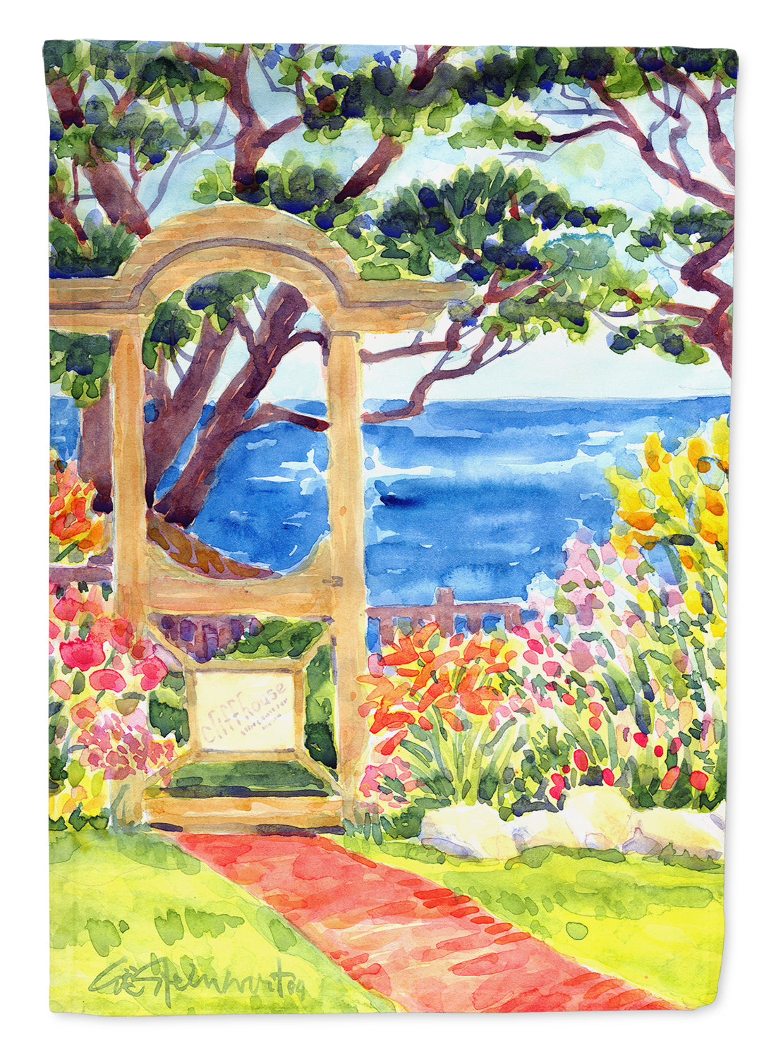 Seaside Arbour  Garden Flag – Decorative Outdoor Yard Flag