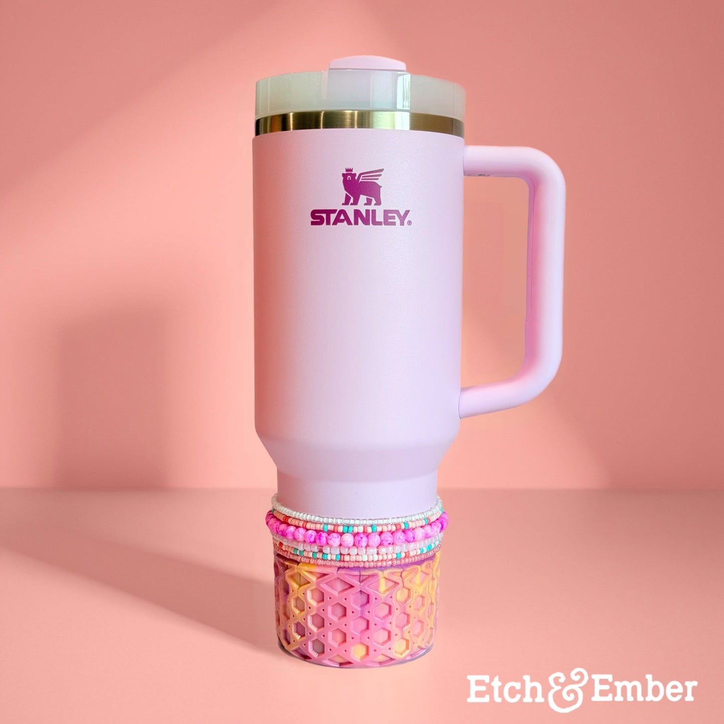 Pink Coral Coast Tumbler Bracelet Stack