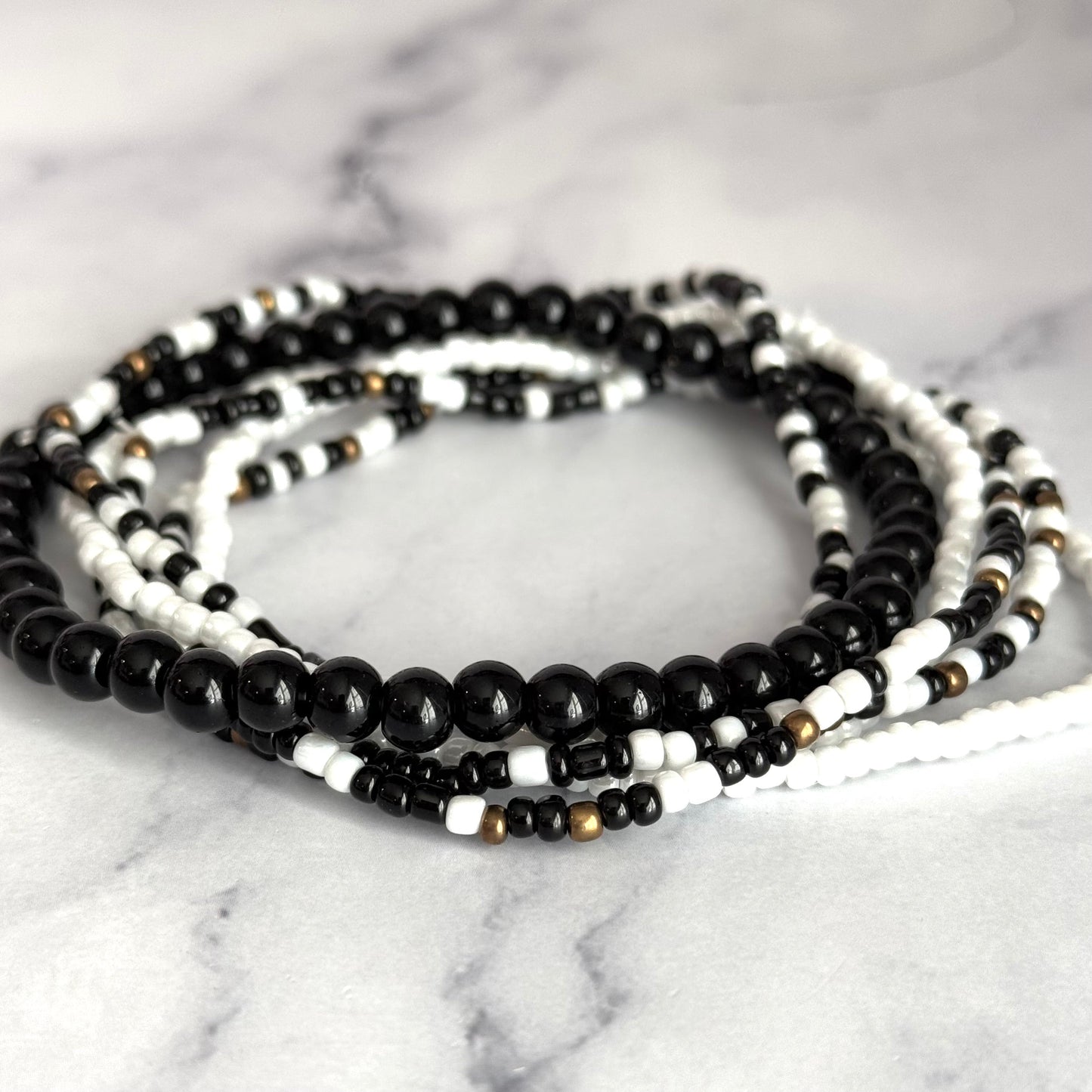 Black & White Tumbler Bracelet Stack -fits 30-40oz