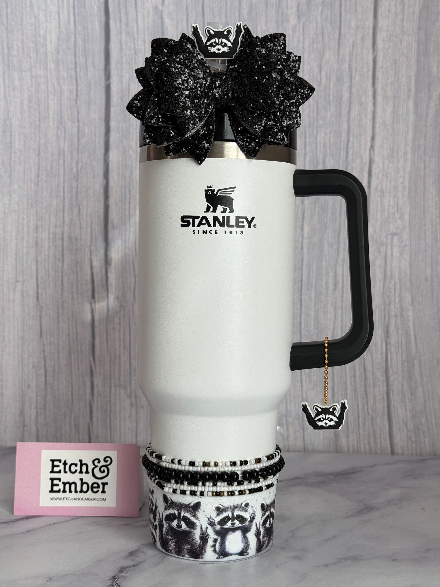 Black & White Tumbler Bracelet Stack -fits 30-40oz