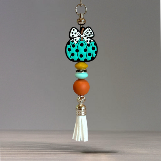 Teal Polka Dot Bar Charm - Tumbler Handle Charm