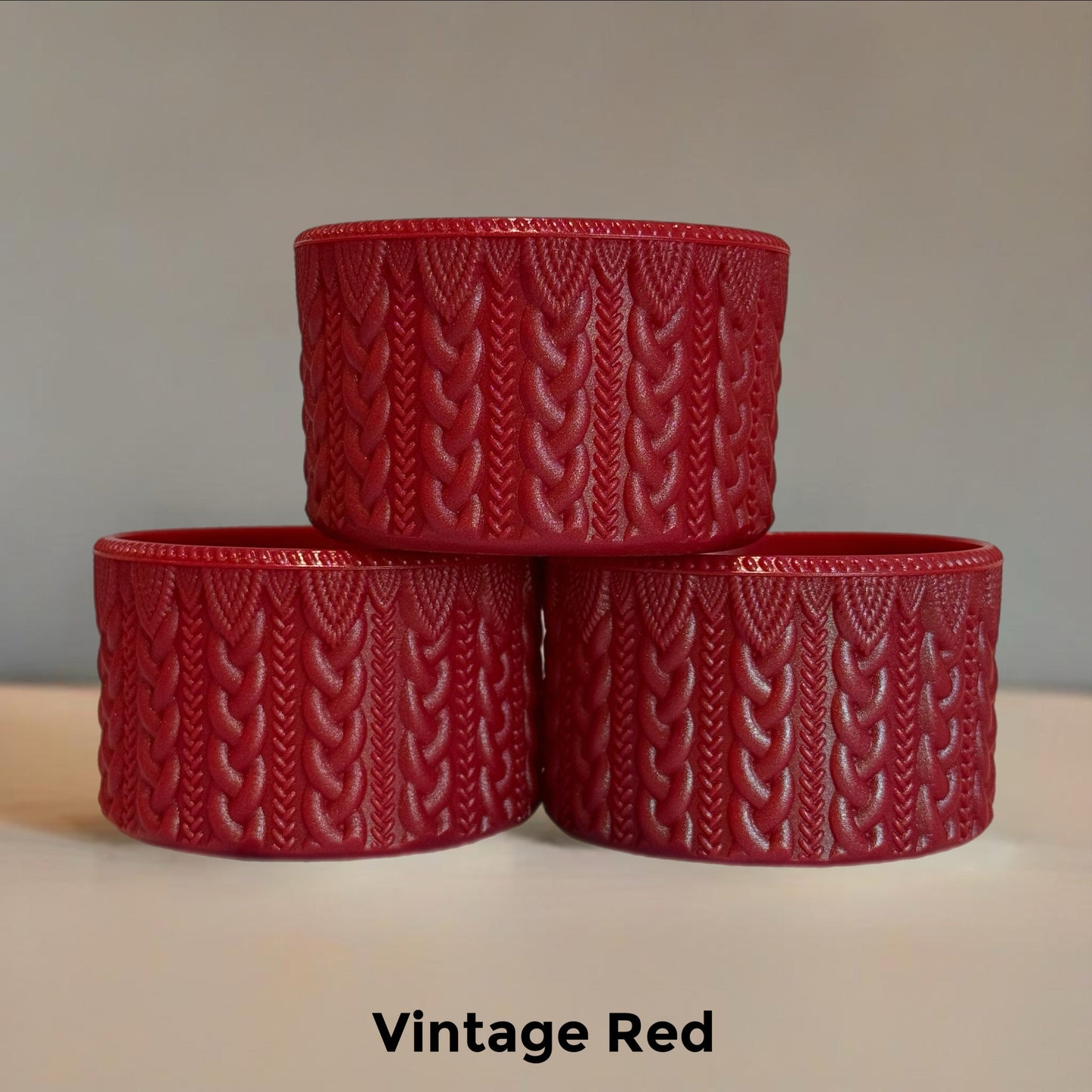 Vintage Red Macrame Tumbler Boot - fits 20-40oz