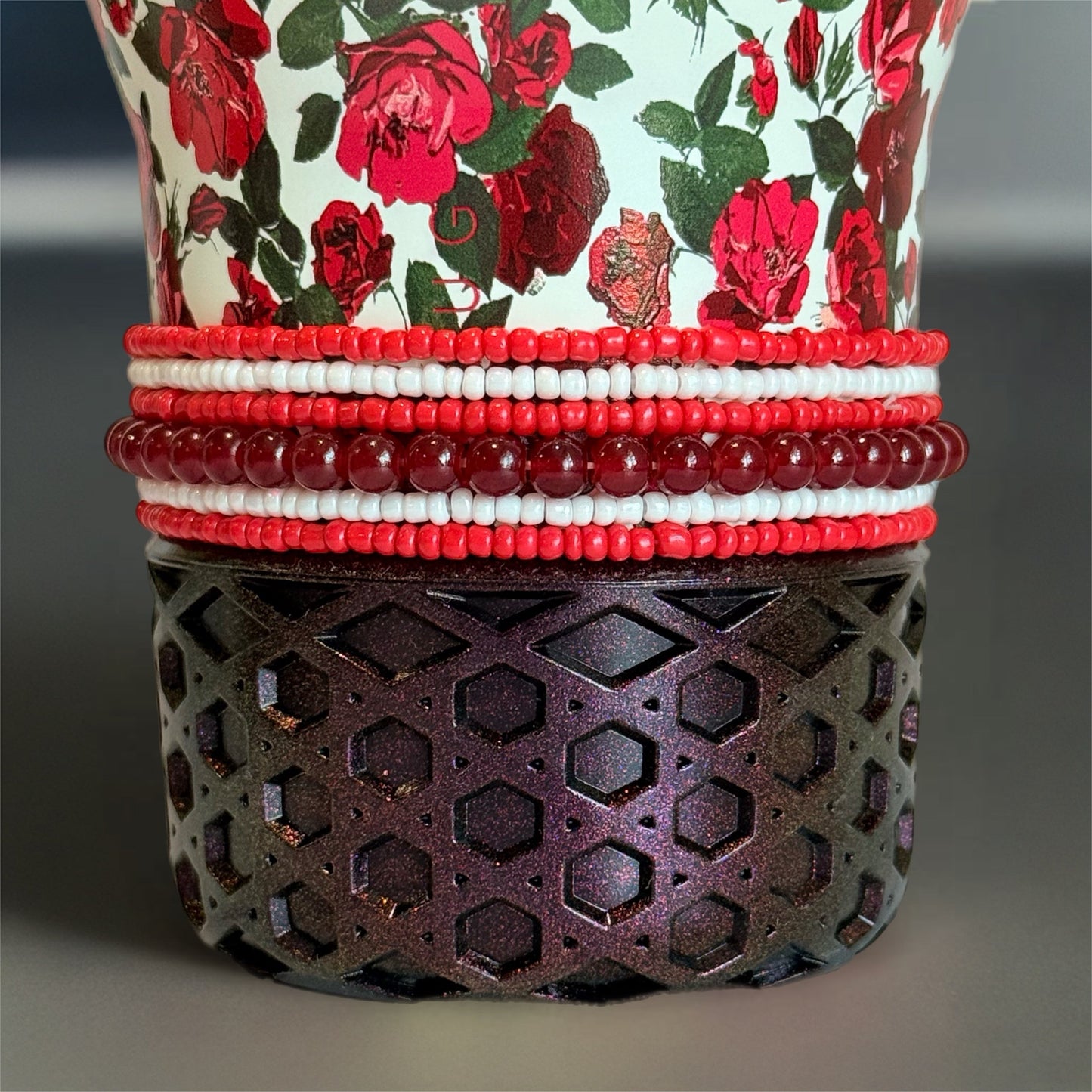 Red & White Tumbler Bracelet Stack