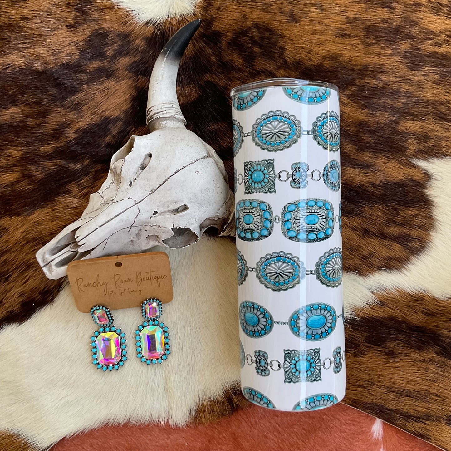 Turquoise Concho Western 20oz Insulated Tumbler Exclusive