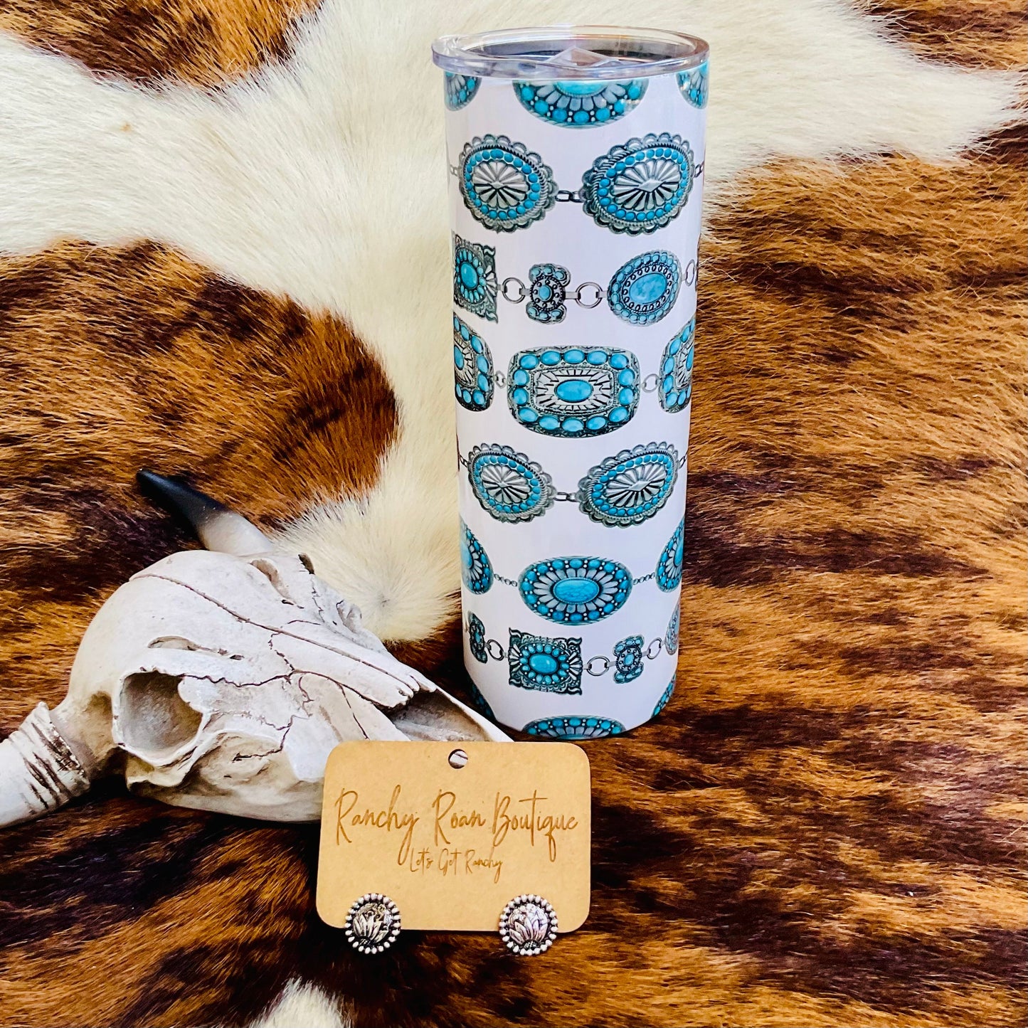 Turquoise Concho Western 20oz Insulated Tumbler Exclusive